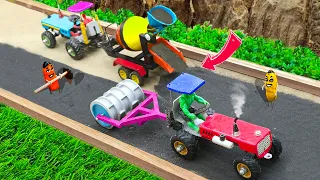 Diy tractor making asphalt road new technology #3 | diy mini construction machine | @SunFarming