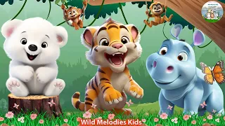 Cute Little Farm Animal Sounds: Hippo, Polar Bear, Tiger, Monkey - Animal Videos