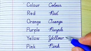 Print Handwriting VS Cursive Handwriting |How to write colours name in English |Handwriting practice