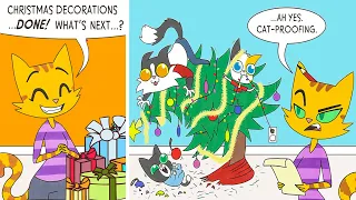 New Cute Cat Family Christmas Comics But Not Cute Endings #3 | Daily Comic | LOL Comics DUB