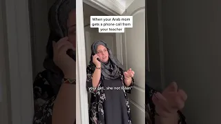 Phone calls from the teachers are the worst!😂🤦‍♀️ #shorts #funny #arabic