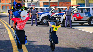 DANDO TRABALHO PARA POLICIA DE MOTO ROUBADAS COM MEU SOBRINHO | GTA 5 MODS