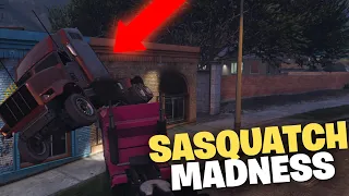 FLINGING CARS with a SASQUATCH in GTA V (Funny Moments)