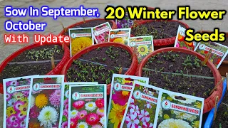 20 Winter Flowers Name / Sowing Seeds in September / How to Sow Winter Flowers Seeds with Update