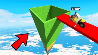 CHOP GOT TROLLED BY MY MEGA HOLE RAMP IN GTA 5