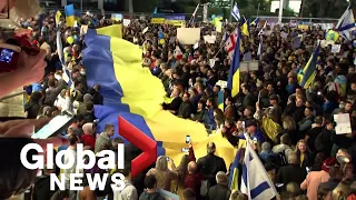 Russia detains protesters against Ukraine invasion, as global protests gather steam