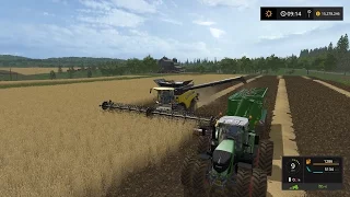 Farming Simulator 17 - Harvesting all fields on Sosnovka (over 1.4 million liters of wheat)