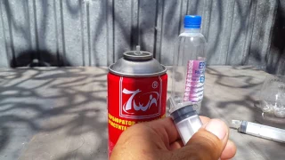How to pump solvent into a can