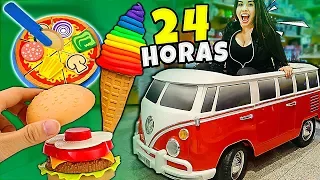 24 HORAS COMENDO COMIDA de BRINQUEDOS 🍕🍧