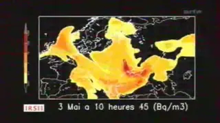 Evolution du nuage radioactif de la catastrophe à la central nucléaire de tchernobyl 26/04/1986