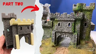 Miniature Stone Castle Build with working Portcullis - Undercrag City Ep.4 - Eastgate - Pt.2