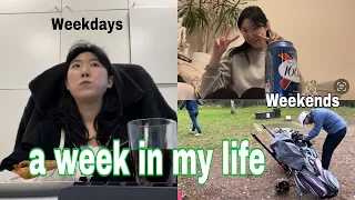 A week in my life in London l weekdays vs weekends, living alone in london, going to golf course
