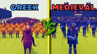 MEDIEVAL ARMY vs GREEK ARMY - Totally Accurate Battle Simulator TABS