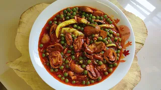 Stir Fried Sardines With Green Peas & Mushroom