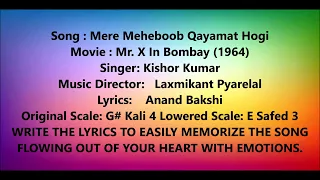 Mere Meheboob Qayamat Hogi Karaoke Lowered E Sale Safed 3 Patti