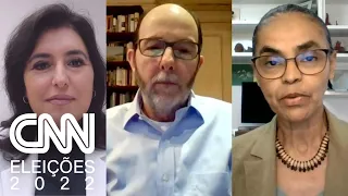 Tebet, Armínio e Marina participarão de debate sobre apoio a Lula | CNN PRIME TIME