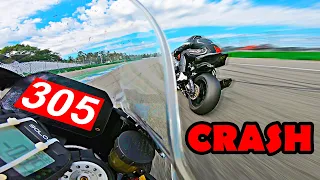 Very Fast BMW S1000RR Crashing at Hockenheim | 300 Kmh Track