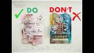 DOs & DON'Ts Mixed Media CANVAS for Beginners ♡ Maremi's Small Art ♡