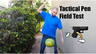 Smith and Wesson Tactical Pen Field Test (Coconut, Watermelon, Metal Can)