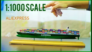 Unboxing EVERGREEN Container Ship Model 35cm, 1:1000 - 4K