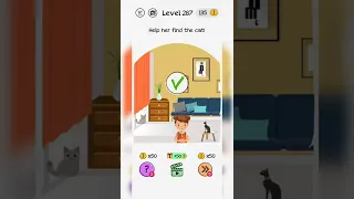 #Shorts Brain Dom Game Challenge 2022 | level 287 | Help her find the cat!