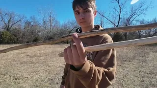 Making a primitive Atlatl using stone tools