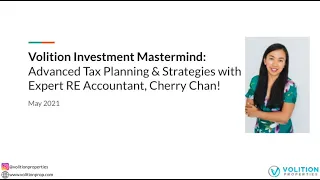 Advanced Tax Planning & Strategies with Expert Real Estate Accountant, Cherry Chan!