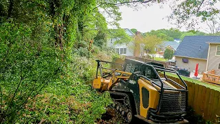 EXTREME Ivy Overgrowth in Backyard Forestry Mulching