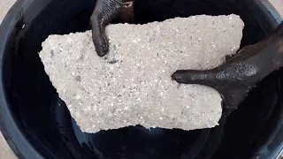 ASMR: White Grainy Sand Cement Dry Crumbling in Tub 🤤  Oddly Satisfying, Sleepaid