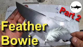 Making a Bowie with Feather Pattern Damascus - Forging the Blade