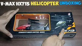 Unboxing New V-Max HX713 RC Helicopter And Flying Test - Remote Control HX713 Helicopter Unboxing