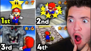 Comparing the 4 BEST Mario 64 120 Star Speedruns!
