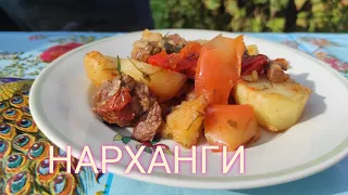 МЯСО С ОВОЩАМИ В КАЗАНЕ НА КОСТРЕ (НАРХАНГИ)