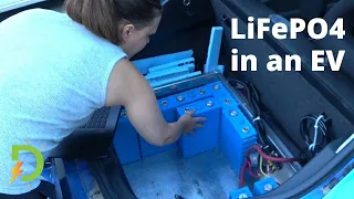 LiFePO4 Lithium Battery Cells into Converted EV