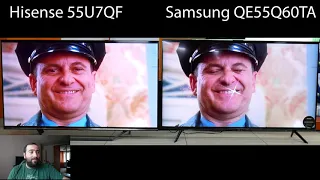 Сравнение qled tv Hisense 55U7QF vs Samsung QE55Q60TAU