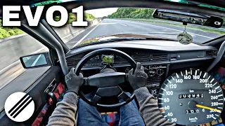 1991 MERCEDES-BENZ 190 EVO 1 *420HP* KOMPRESSOR TOP SPEED DRIVE ON GERMAN AUTOBAHN🏎