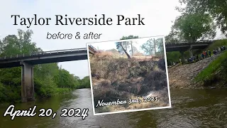 Taylor Riverside Park, before & after drone footage