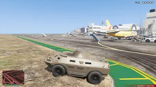 GTA 5 - Stealing An APC Tank + Six Star Escape