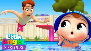 Safety at the Pool | Play Safe Song | Little Angel And Friends Kid Songs