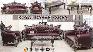 ROYAL CARVED SOFA SET / DESIGN BY BHARTIYE ART HANDICRAFT #royal #carved #sofaset #in #teakwood