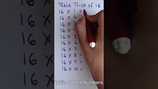 Table Trick of 16 I Easy Math Trick I 16 Multiplication Trick