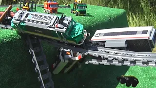 LEGO TRAINS, Trampoline, Accident, Fall - Slow Motion #3