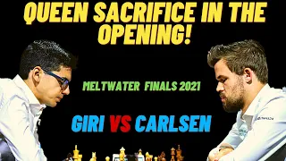 AMAZING QUEEN SACRIFICE BY MAGNUS IN THE OPENING! Giri vs Magnus Meltwater Finals 2021