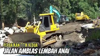 Progres Titik ke Dua, Pemasangan Geotextile dan Pemadatan Jalan Putus Lembah Anai