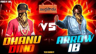 Dhanu Dino Vs Arrow IB | 1 Vs 1 In Lone Wolf Ranked | Toughest Match🥵 Garena Free Fire In Telugu