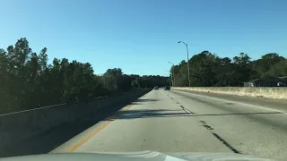 Dash cam footage of driving around Jacksonville, Florida on Interstate 295