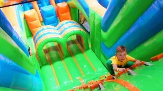 Lev and Brother go to Giant Indoor Inflatable Park