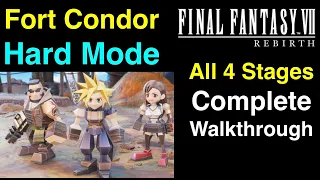 FFVII Rebirth: Fort Condor (Hard Mode) All 4 Stages Complete Walkthrough - Final Fantasy 7 Rebirth