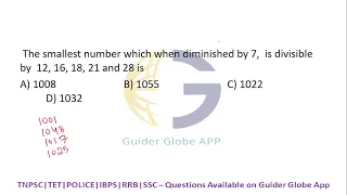 The smallest number which when diminished by 7 is divisible by 12,16,18,21 and 28 is?