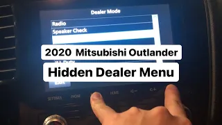 How To Access 2020 Mitsubishi Outlander Hidden Dealer Menu